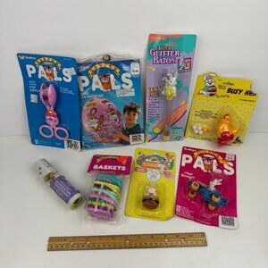 Vtg 90s Lot Easter Basket Filler Toys Kaleidoscope Stamp Beach Ball Dudleys READ